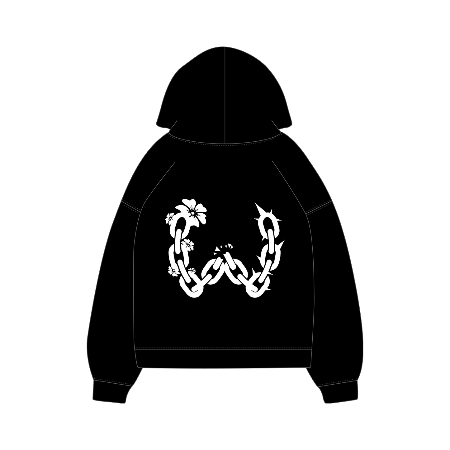Black bloom hoodie